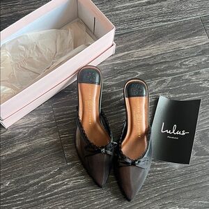 Chinese Laundry Black Mesh Pointed-Toe Mules